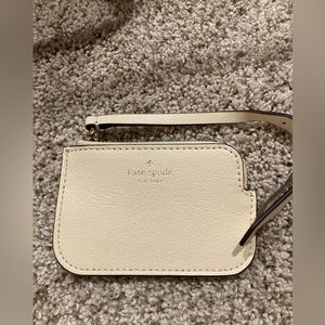 NWOT yellow leather zipper bag tag bag accent keychain coin purse Kate spade